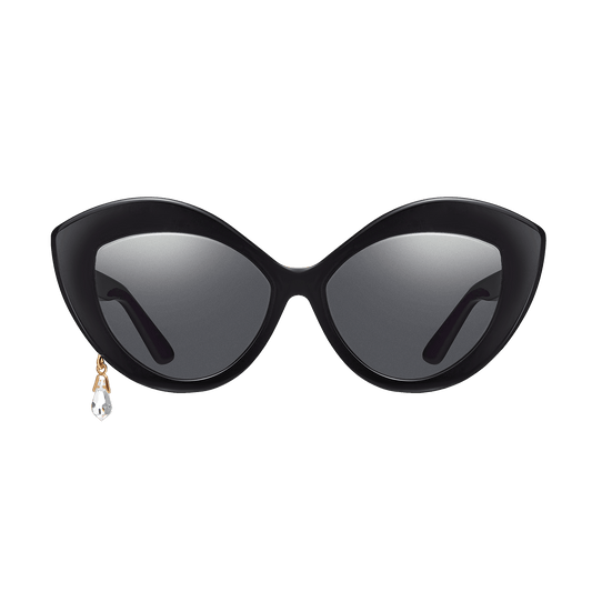 Cat-eye sunglasses with a crystal charm