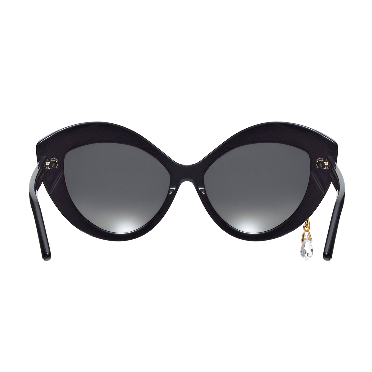 Cat-eye sunglasses with a crystal charm