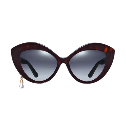 Cat-eye sunglasses with a crystal charm