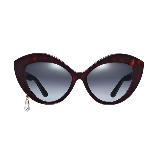 Cat-eye sunglasses with a crystal charm