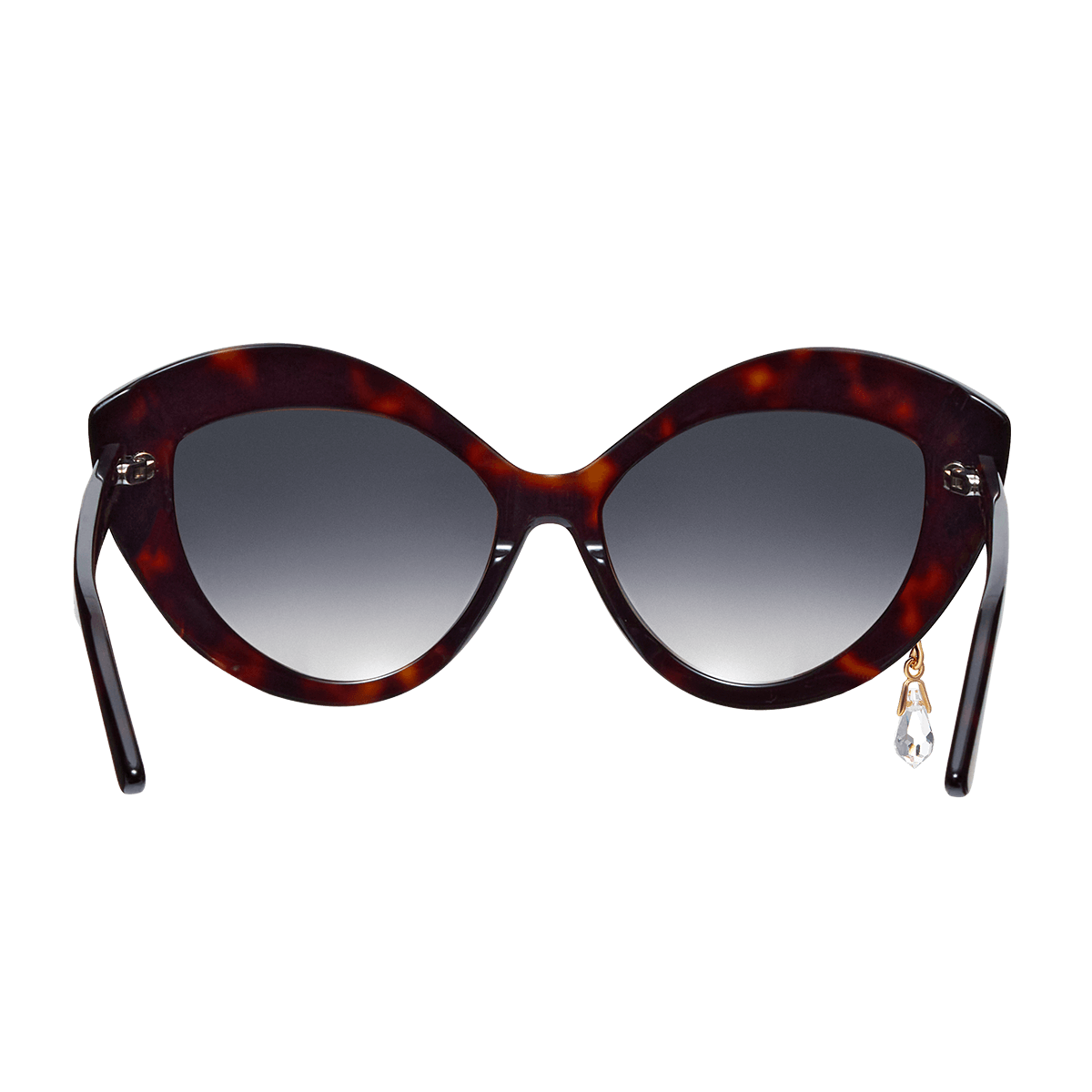 Cat-eye sunglasses with a crystal charm
