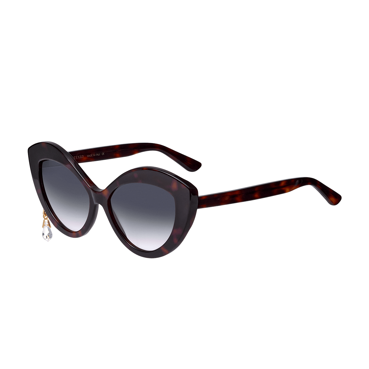 Cat-eye sunglasses with a crystal charm