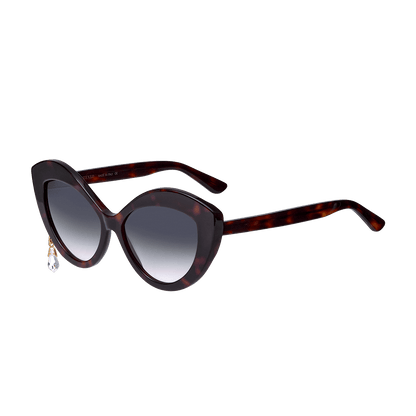 Cat-eye sunglasses with a crystal charm