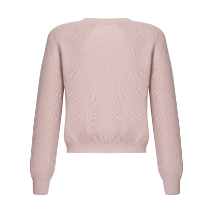 Silk-cashmere sweater with hand-embroidered signature chevron