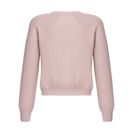 Silk-cashmere sweater with hand-embroidered signature chevron