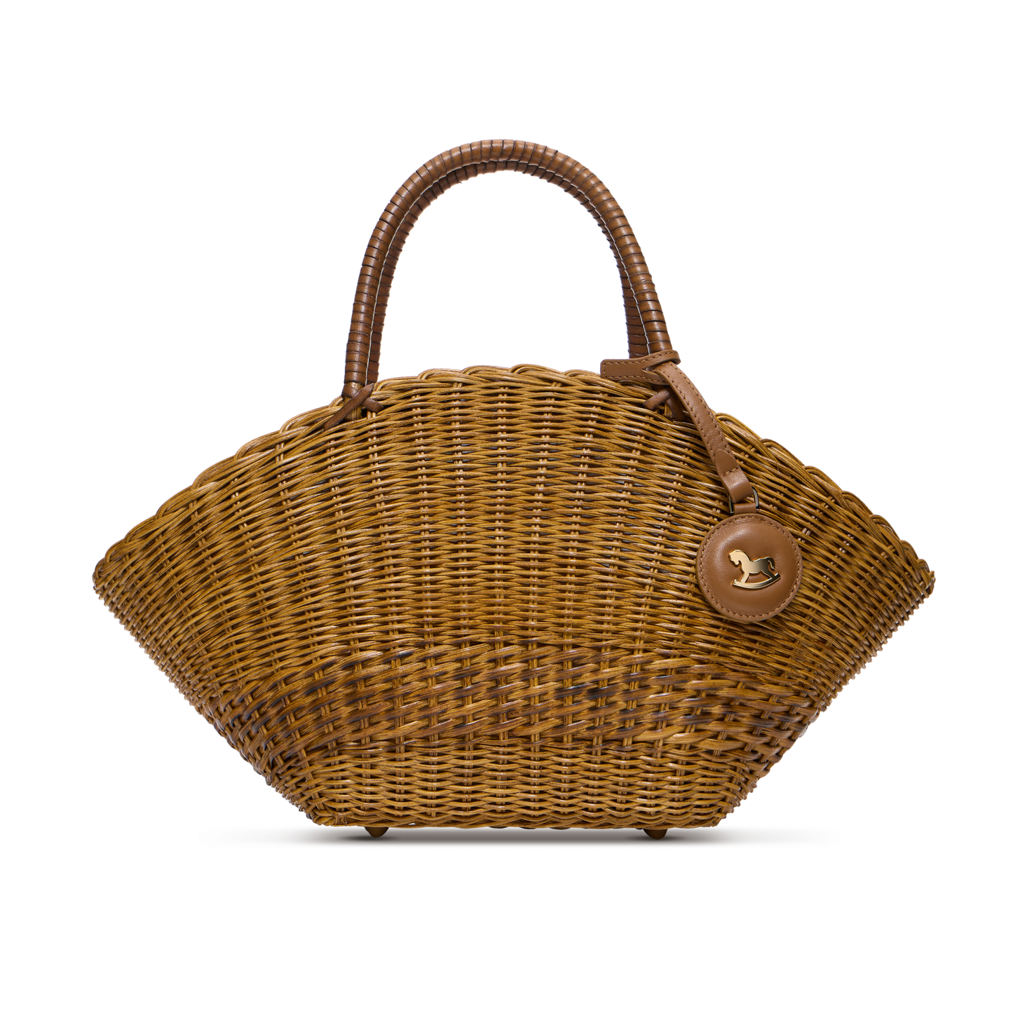 Basket bag with signature print lining and a charm