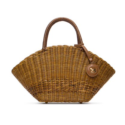 Basket bag with signature print lining and a charm
