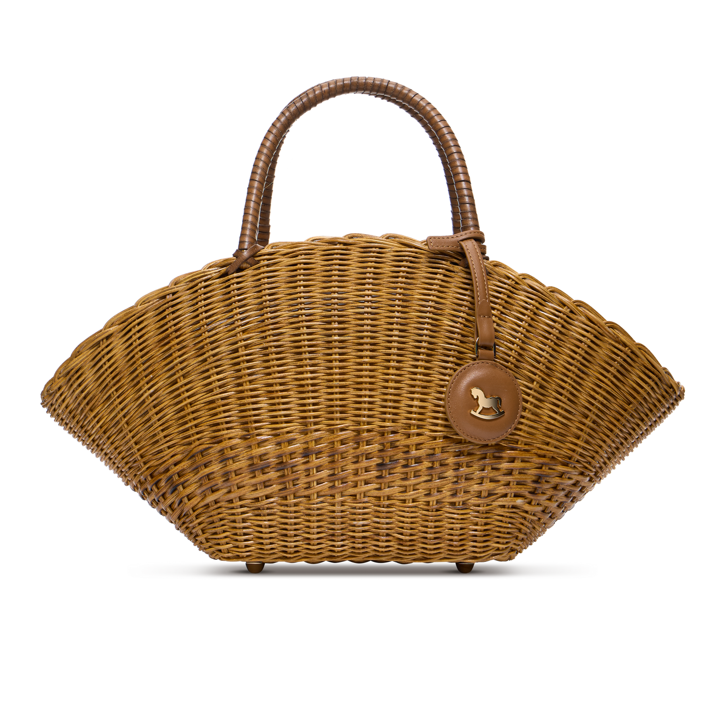 Basket bag with signature print lining and a charm