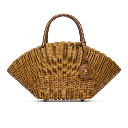 Basket bag with signature print lining and a charm