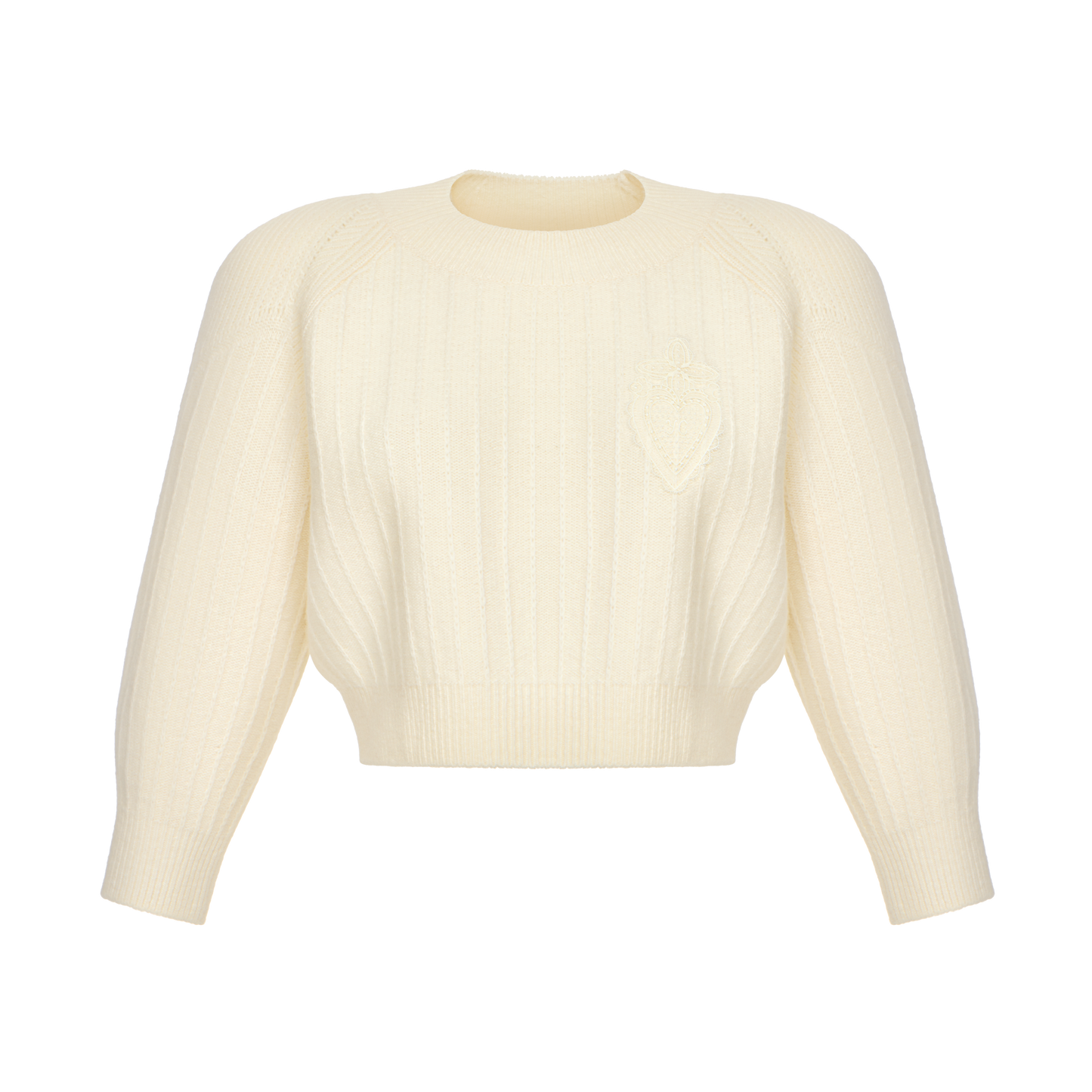 Wool and cashmere cardigan with signature lace chevron