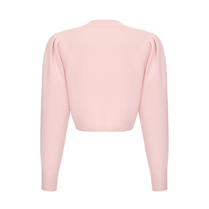 Cropped cashmere jumper with a signature symbol