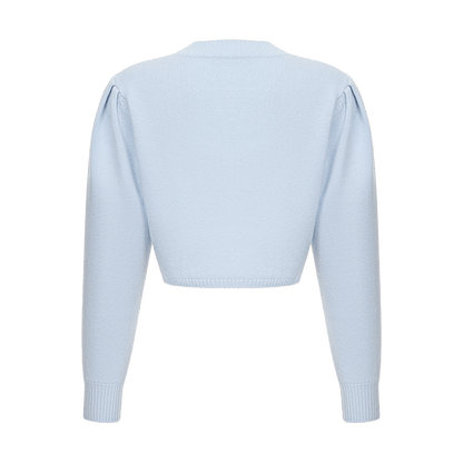 Cropped cashmere jumper with a signature symbol