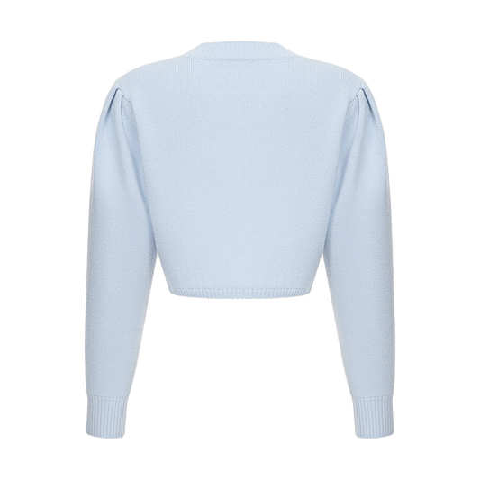 Cropped cashmere jumper with a signature symbol