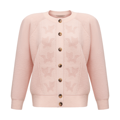Cashmere cardigan with signature animal print