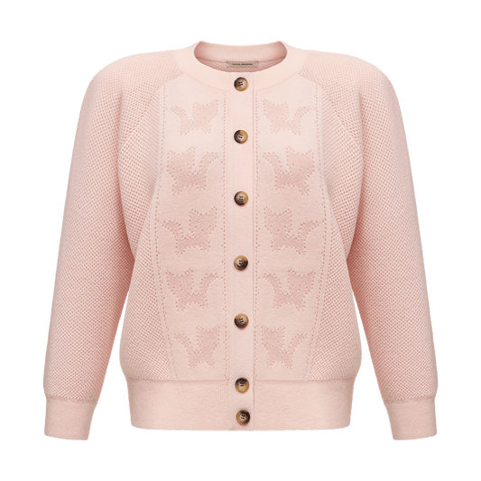Cashmere cardigan with signature animal print