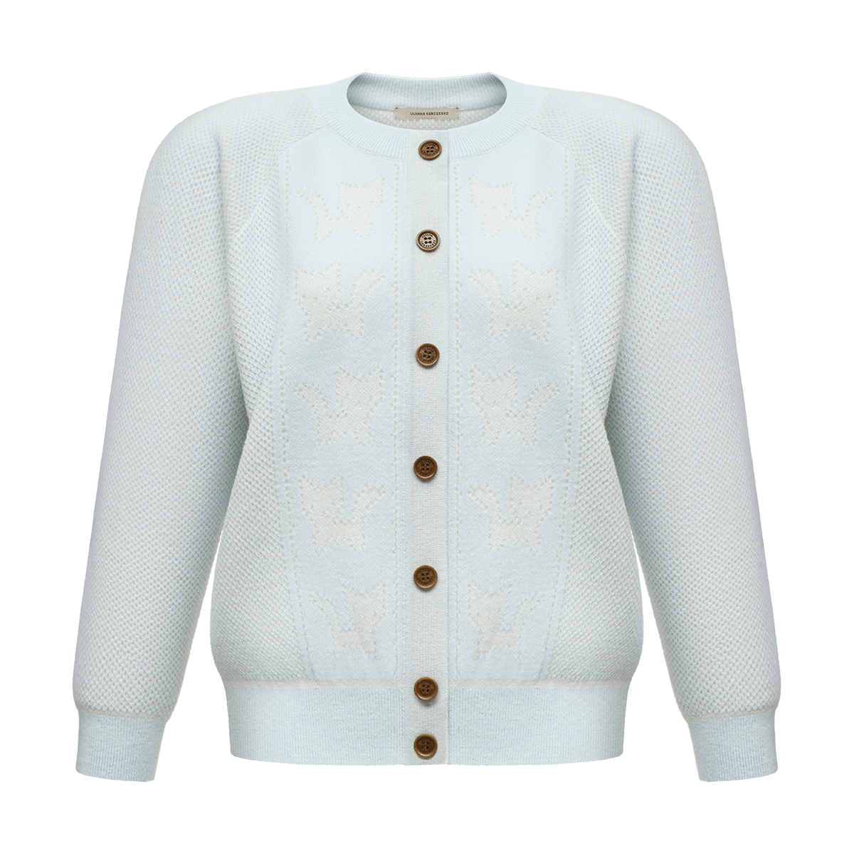 Cashmere cardigan with signature animal print
