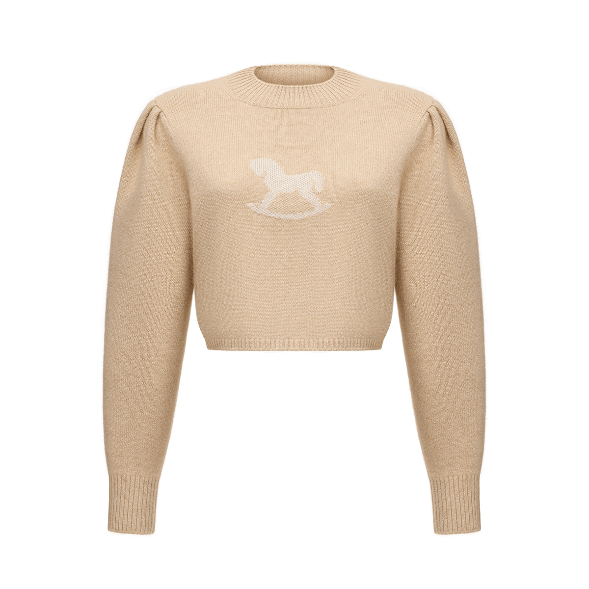Cropped cashmere jumper with a signature symbol