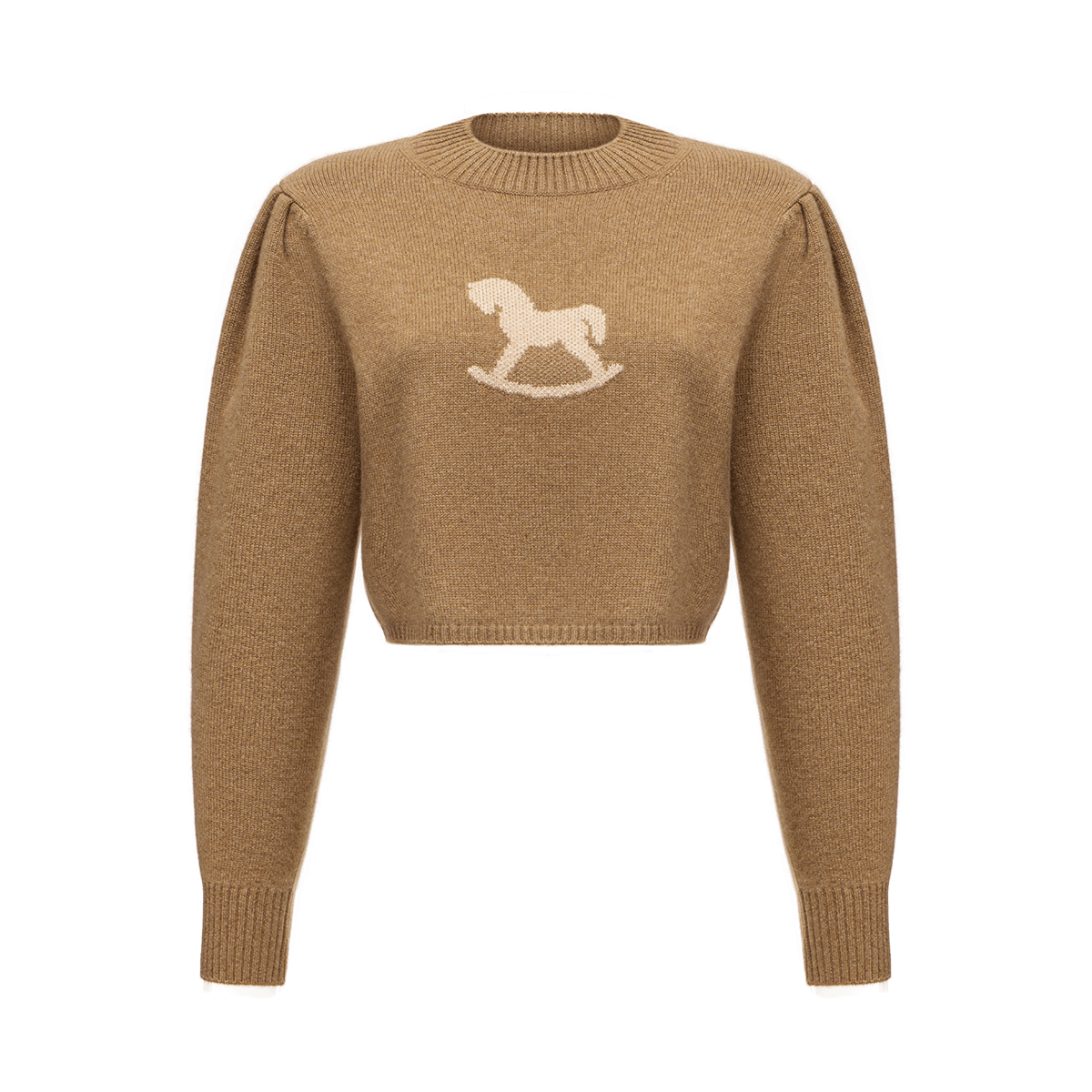 Cropped cashmere jumper with a signature symbol