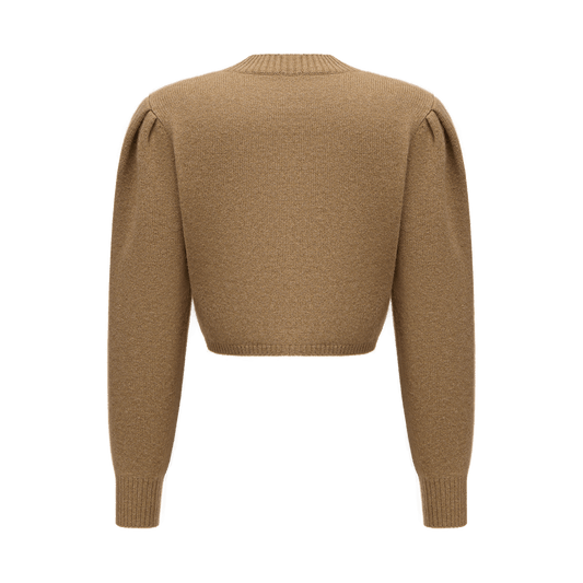 Cropped cashmere jumper with a signature symbol