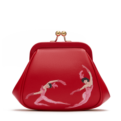 Leather mini bag with a signature print