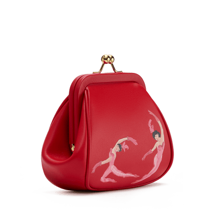 Leather mini bag with a signature print