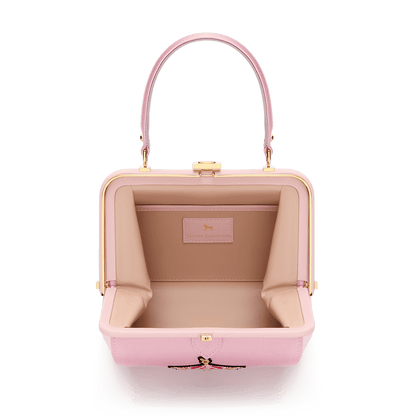 "Ira" satin and leather bag