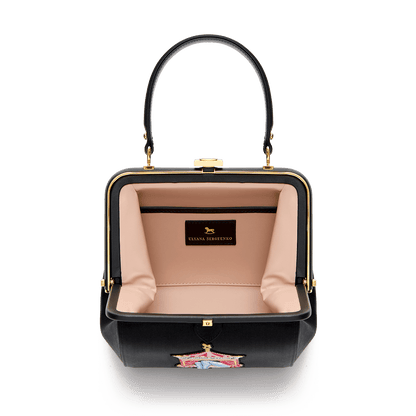 "Ira" satin and leather bag