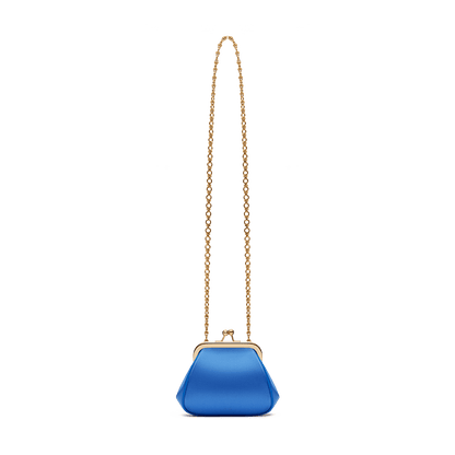 Silk satin and leather mini bag
