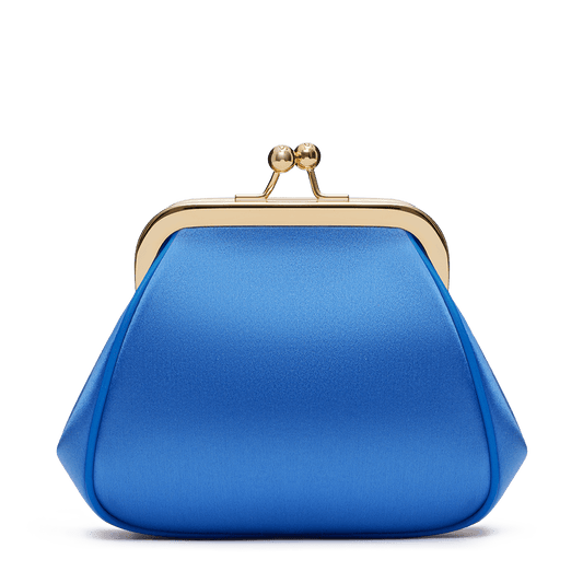Silk satin and leather mini bag