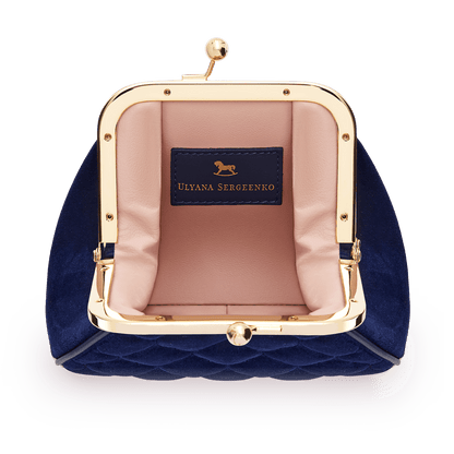 Silk velvet and leather mini bag