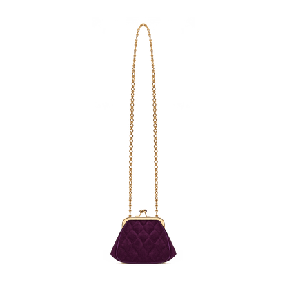 Silk velvet and leather mini bag