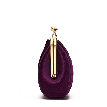 Silk velvet and leather mini bag
