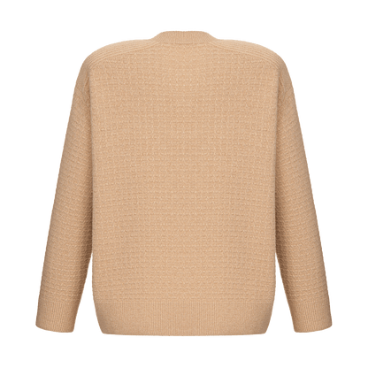 Cashmere cardigan with signature lace chevron