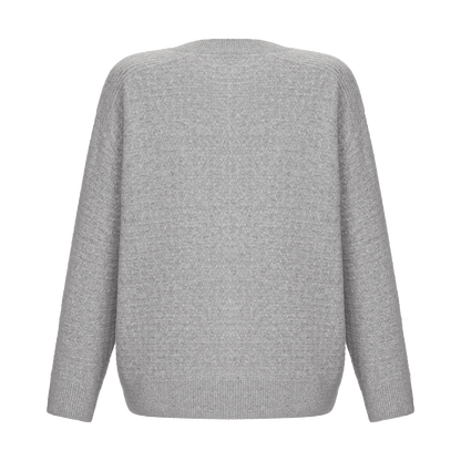 Cashmere cardigan with signature lace chevron
