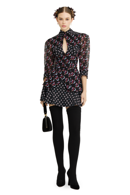 Mini skirt made of silk with a signature print
