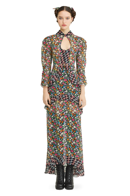 Silk blouse with a signature print
