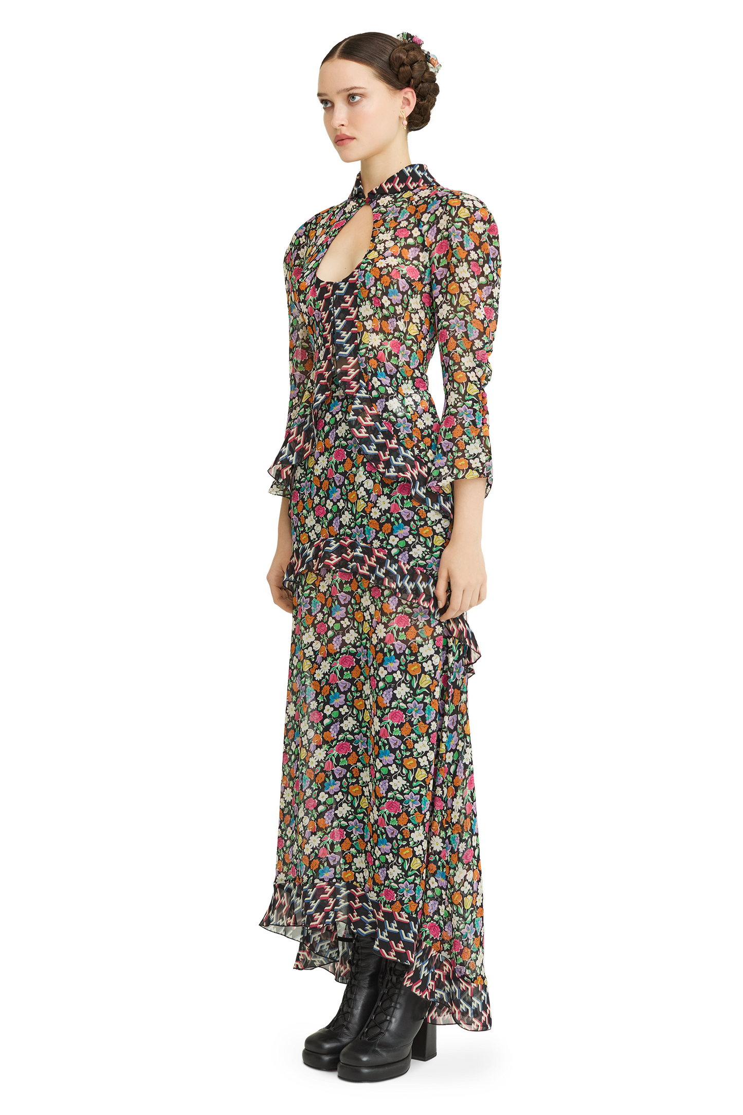 Silk blouse with a signature print