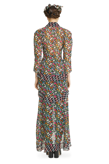 Silk blouse with a signature print