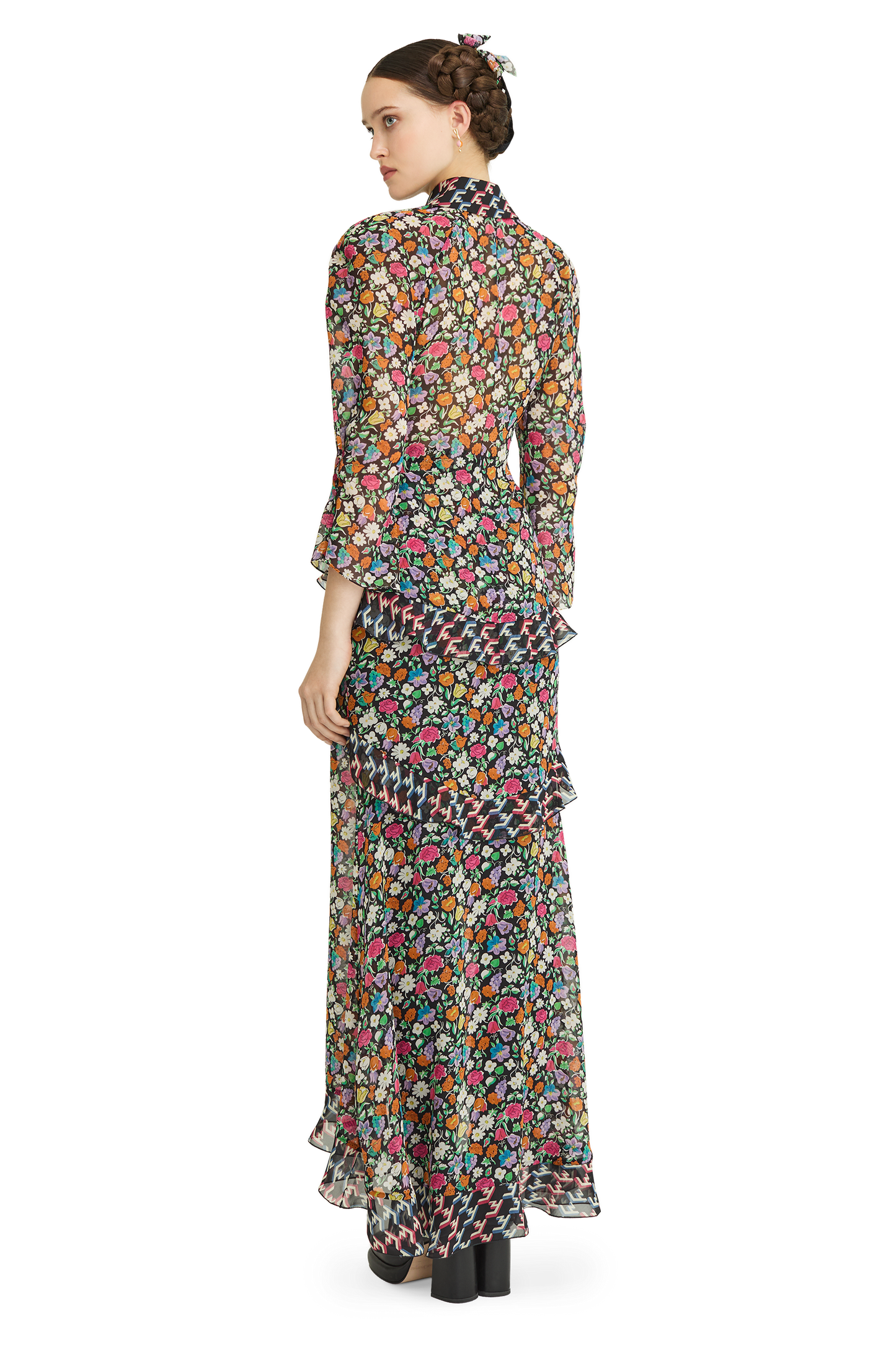 Silk blouse with a signature print