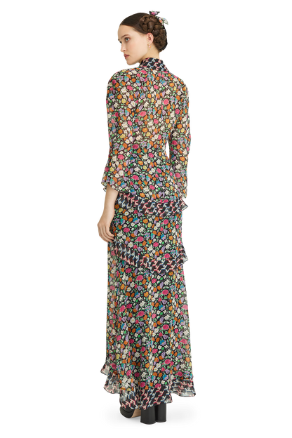 Silk blouse with a signature print