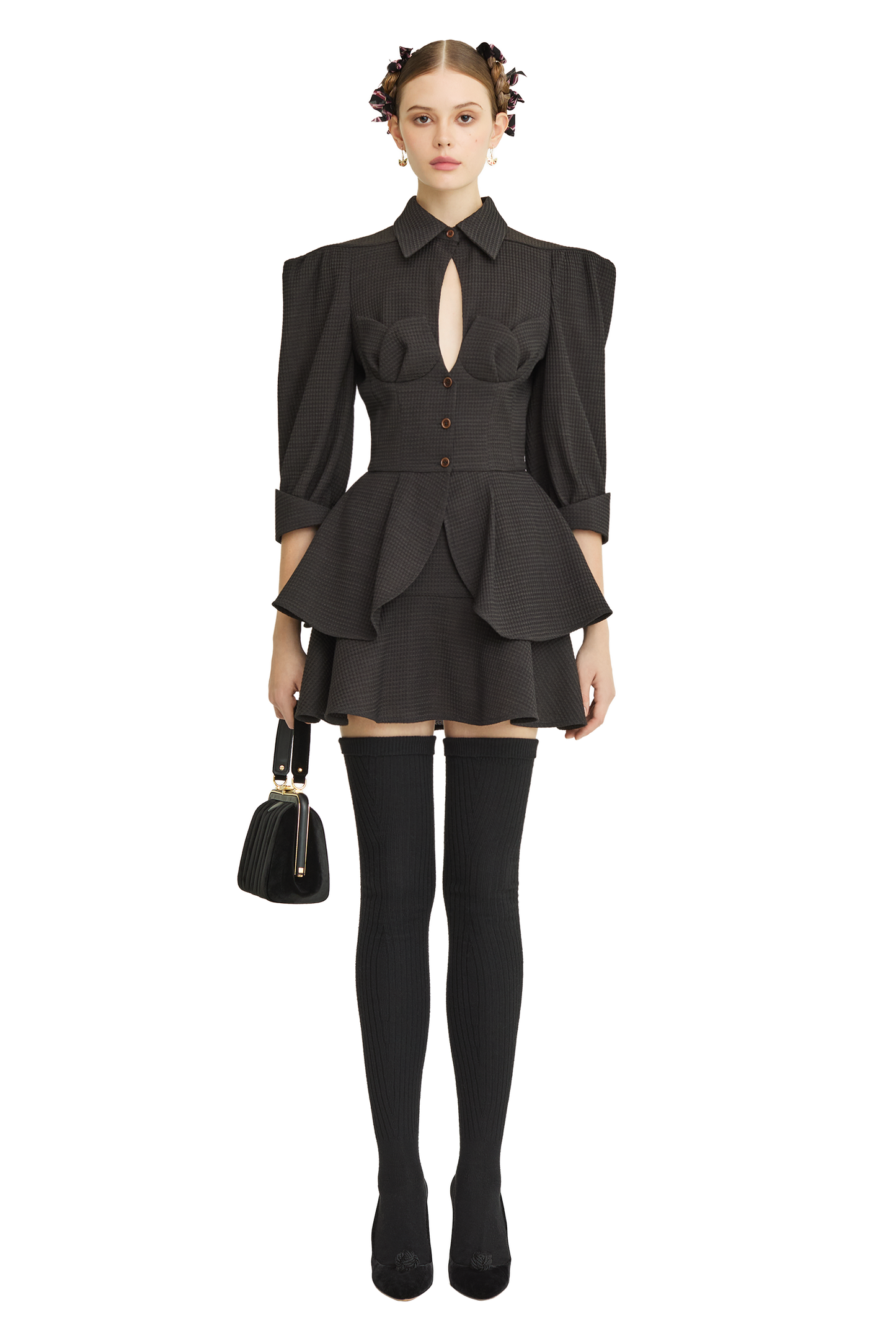 Wool peplum blouse