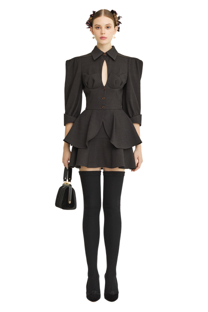 Wool peplum blouse