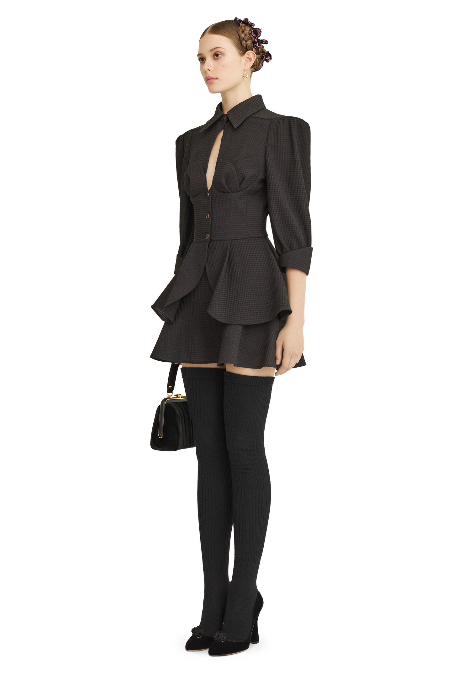 Wool peplum blouse