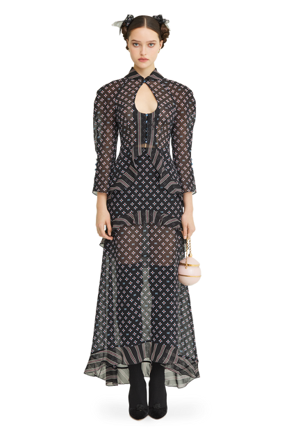 Silk blouse with a signature print