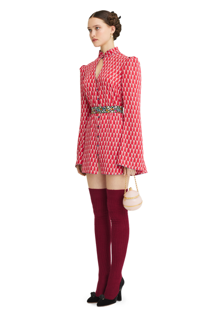 Silk georgette dress with a signature print