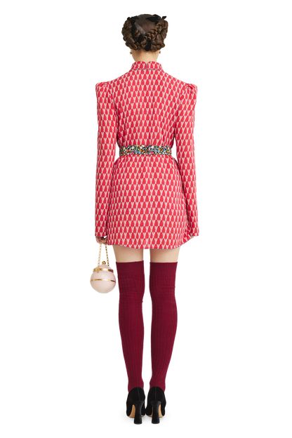 Silk georgette dress with a signature print