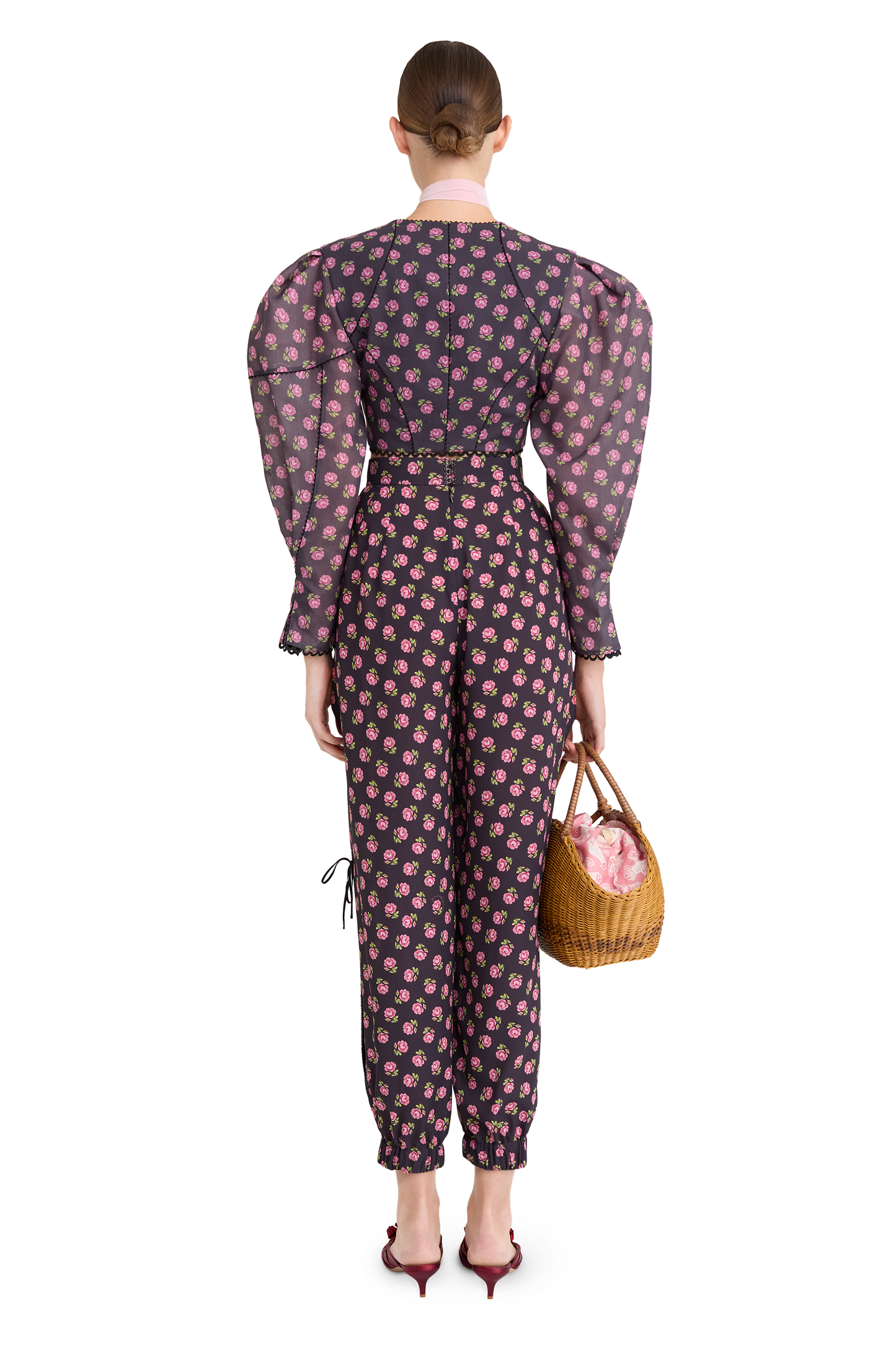 Cotton blouse with a signature floral print