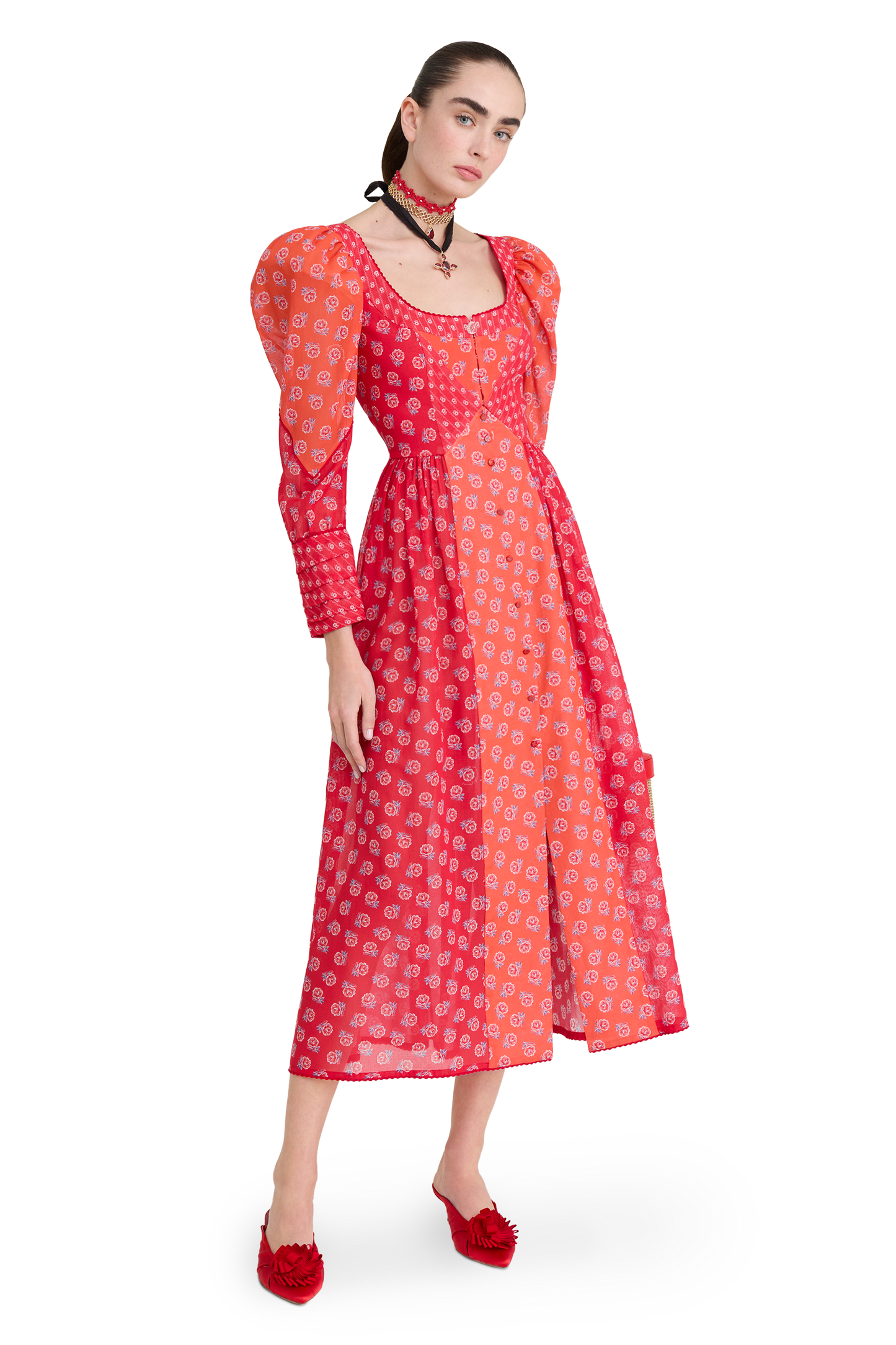 Cotton dress in signature floral print