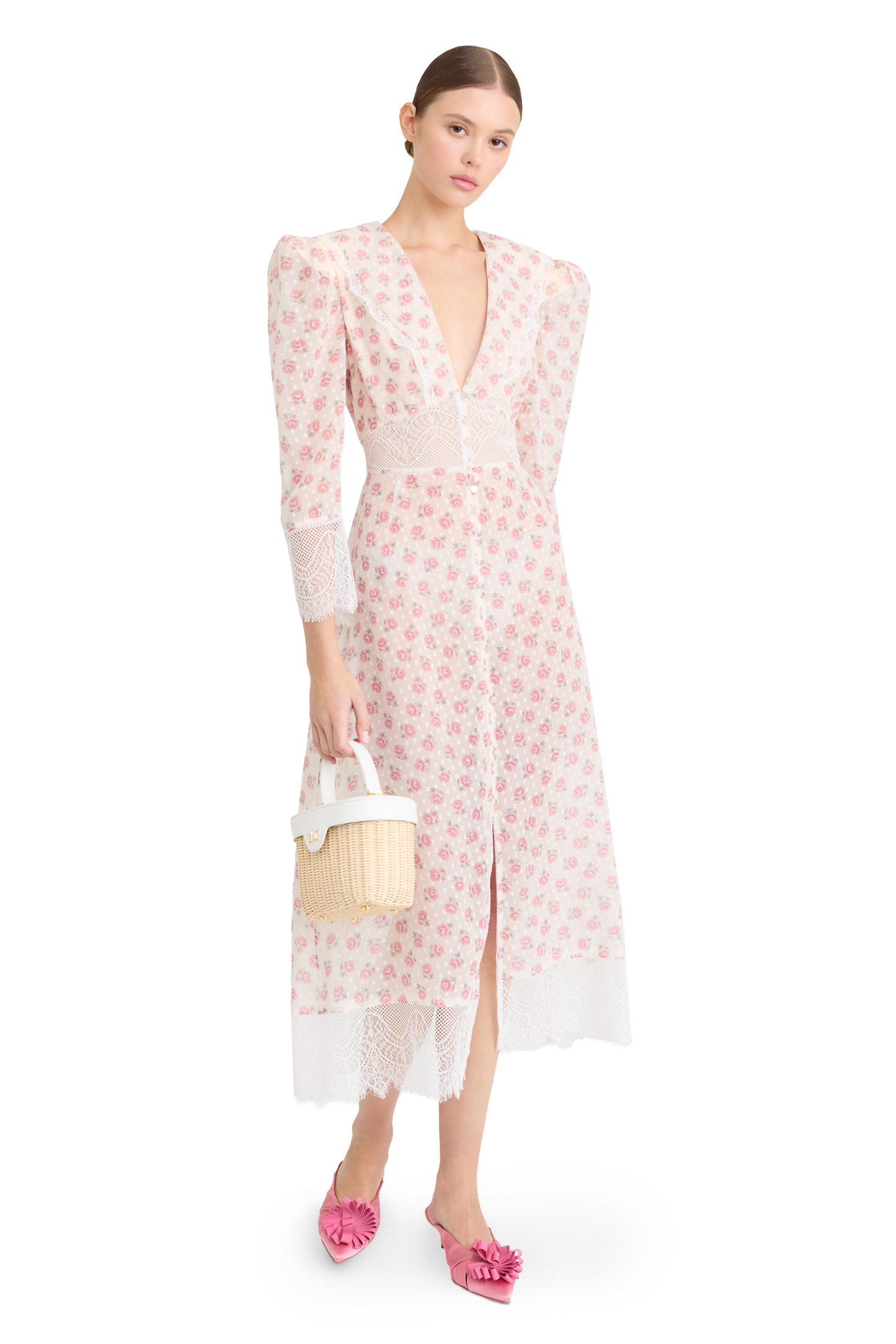 Silk dress with signature floral print