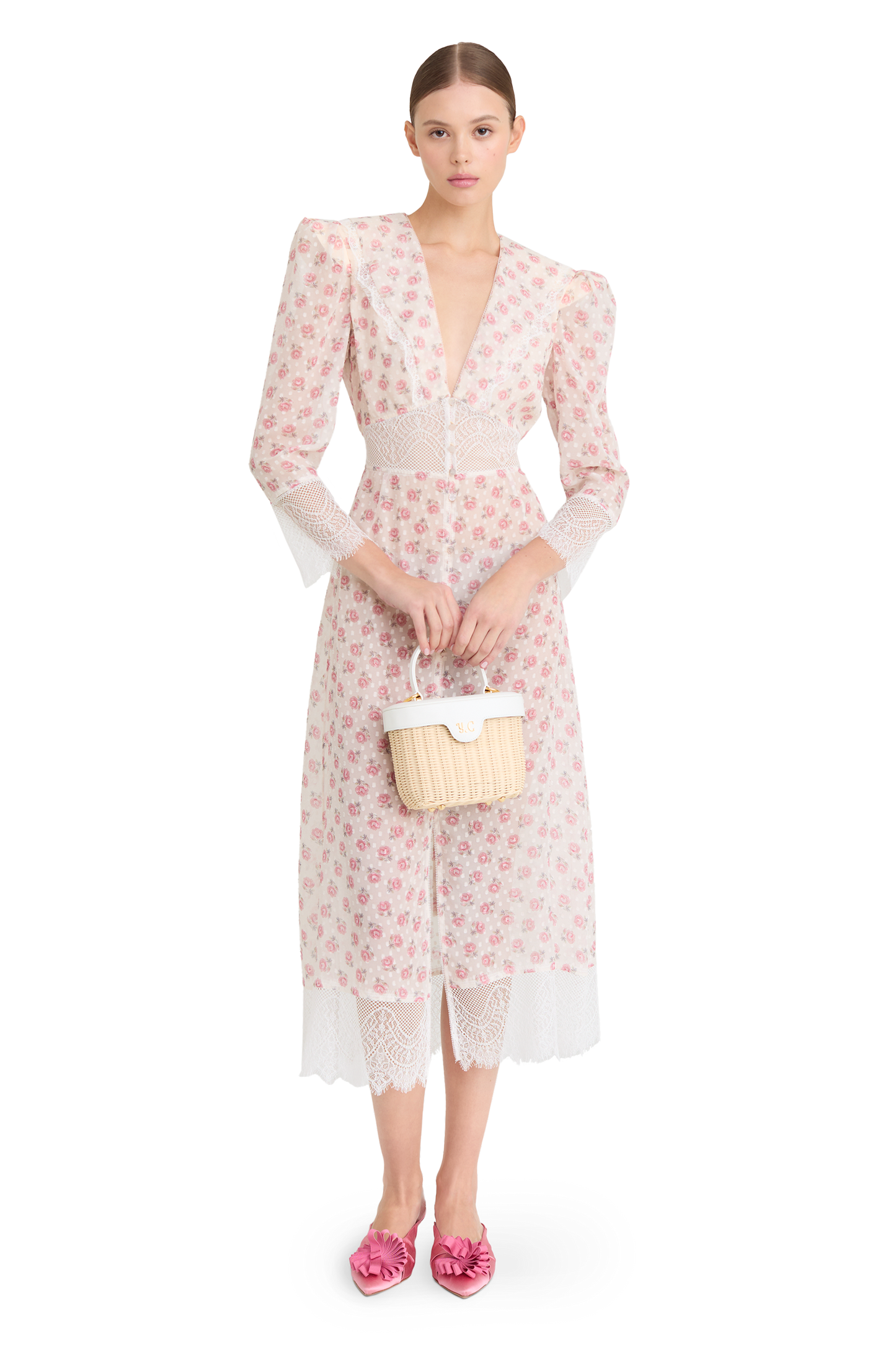 Silk dress with signature floral print